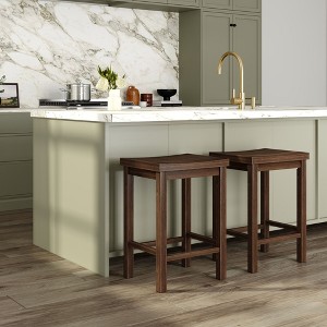 Now Furniture 24" Counter Stool, Wooden Backless Bar Height Kitchen Stool - 1 of 4