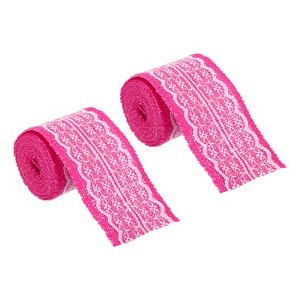 Unique Bargains DIY Wrapping Decoration Soft Burlap Fabric Lace Ribbon 2 Pcs - 1 of 4