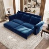 93" King Size Sofa Bed Couch Pull Out Couch 3 In 1 Convertible Sleeper Sofa Bed Velvet Chesterfield Sofa with Nailhead Trim & Rolled Arm - Koiai - 2 of 4