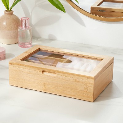 9" x 6" Bamboo Accessory Box with Acrylic Lid - Brightroom - image 2