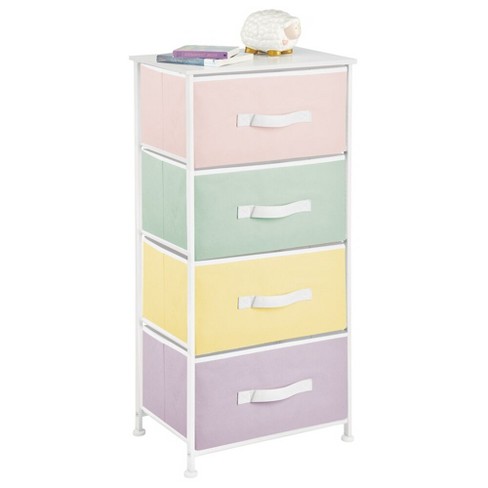 Mdesign Baby Kid Tall Dresser Storage Stand 4 Removable Drawers