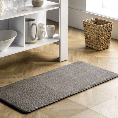 Dark Grey Braided Synthetic Non-slip Comfort Mat 20" x 42"