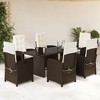 vidaXL Garden Dining Set Brown and cream white - 2 of 4