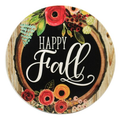 Home & Garden 12.0" Fall Floral Wreath Stepping Sto Autumn Custom Decor  -  Stepping Stones And Pathways