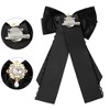 INSPIRE CHIC Women's Pre-Tied Ribbon Pin Collar Lace Trim with Rhinestone Brooch Ties - 3 of 4