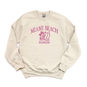 Simply Sage Market Women's Graphic Sweatshirt Embroidered Miami Beach Florida - 1 of 3