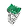 Ross-Simons 12.50 Carat Emerald Multi-Row Ring in Sterling Silver - 3 of 4