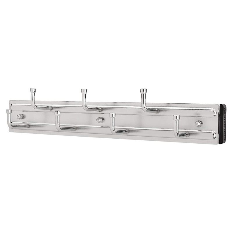 Rev-A-Shelf 12" Pull Out Closet Organization Rack for Belts, Ties and Scarves, Accessories Storage Hanger with Mounting Hardware, Chrome, BRC-12CR, 1 of 6