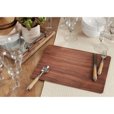 Rustic Brown Wood Grain Print Rectangular Placemats, Set of 4