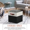 Ornavo Home 6 Pack Linen Fabric Storage Cube Bin with Faux Leather Handles - 3 of 4