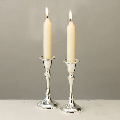 Rite Lite 5.25" Sabbath Plated Candle Stick Set - Silver