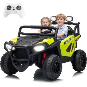 24V 2 Seater Electric UTV Car with Remote Control, 4-Wheeler Suspension, Soft Start, 3 Speeds, Led Lights, Ride on Truck Kids 3-8 Years - 1 of 4