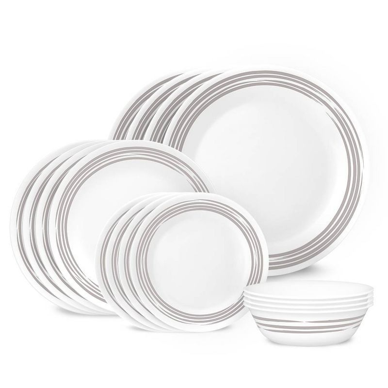 Corelle 16pc Vitrelle Brushed Silver Dinnerware Set, 1 of 4