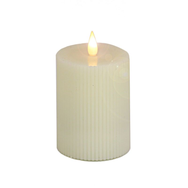 5" HGTV LED Real Motion Flameless Ivory Candle Warm White Lights - National Tree Company, 1 of 5
