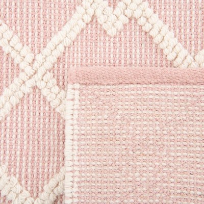 English Manor Rose & Ivory Geometric Hand-Knotted Wool Rug