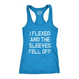 Womens I Flexed and the Sleeves Fell Off Tank Top Funny Sleeveless Workout Tee - Crazy Dog Women's Tank Top - 1 of 4