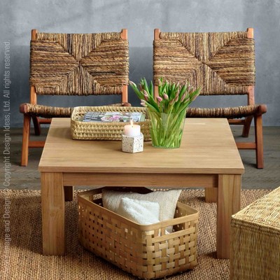 Copenhagen Solid Indonesian Mahogany and Banana Tree Bark Accent Chair