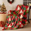 Christmas Throw Blanket, Soft Flannel Gingerbread Blanket with Snowman & Xmas Tree Prints, Christmas Gift. - 2 of 4