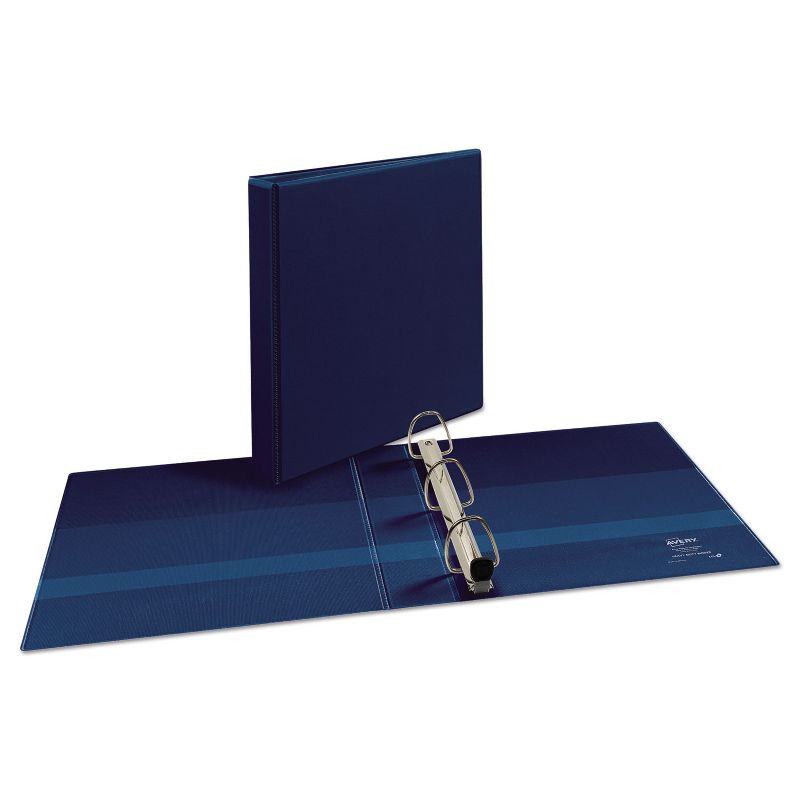 Avery Heavy-Duty View Binder w/1-Touch EZD Rings 1 1/2" Cap Navy Blue 79805, 3 of 9