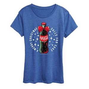 Women's - Coca-Cola - Happy Holidays Bottle Short Sleeve Graphic T-Shirt - 1 of 3