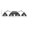 Toltec Lighting Zilo 4 - Light Vanity in  Graphite with 7" Blue Mosaic Art Glass Shade - 2 of 2