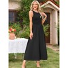 INSPIRE CHIC Women's Sleeveless Patchwork Crew Neck Stretchy Casual A-Line Maxi Dresses - 4 of 4