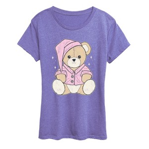 Women's - Instant Message - Teddy Bear In PJs Short Sleeve Graphic T-Shirt - 1 of 4