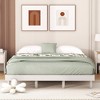 CAVINAS Platform Bed with Floating Design,Bed Frame,Box Spring Not Required,White/Gray/Walnut - 2 of 4