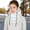 Anna-Kaci Women's Faux Shearling Hooded Scarf with Adjustable Drawstrings and Extended Neck Coverage - 2 of 4