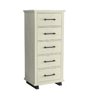Festivo 2pc Contemporary 9 Drawer Dresser and 24 inch 5 Drawer Chest Set Saw Cut Off-White: Meets ASTM Safety, Bedroom Storage - 1 of 4
