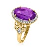 Ross-Simons 4.30 Carat Amethyst and .18 ct. t.w. Diamond Ring in 14kt Yellow Gold - 3 of 4