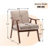 26" Wide Upholstered Mid-Century Modern Accent Chair with Rubber Wood Frame and Armrests for Living Room or Bedroom -3irtyhousy - 4 of 4