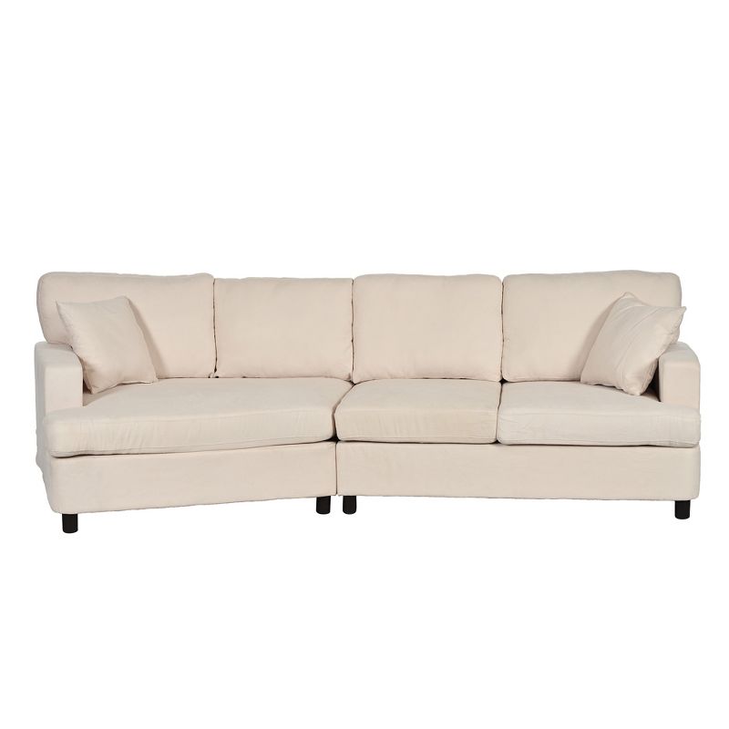 3 Seat Streamlined Upholstered Sofa Couch with Removable Back and Seat Cushions and 2 pillows-ModernLuxe, 5 of 13