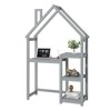 VYNXARIA Grey Wooden Writing Desk in the Shape of a House, Matching Bookshelf, Toy Storage Cabinet & Decorative Bookcase - 2 of 4