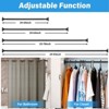 Shower Rod - 29 to 49 Inch Adjustable Industrial Shower Curtain Rod Wall Mount, Matte Black - 3 of 4