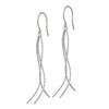 Chisel Stainless Steel Polished and Textured Dangle Earrings with Shepherd Hook - 2 of 4
