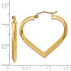 Black Bow Jewelry 3mm x 28mm Polished 14k Yellow Gold Knife Edge Heart Hoop Earrings - 4 of 4