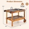 Infans Kids Wooden Mud Play Kitchen Cart w/ Sink, 4 Stoves & Storage Shelf Natural - 2 of 4