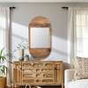 Boho Wooden Wall Mirror - Handcrafted Brown Frame - Rustic Decorative Accent for Home, Office, Bedroom & Living Room Decor - 1" Brown - 2 of 4