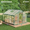 GustoWave 8×10 ft Large Walk-In Polycarbonate Greenhouse，for Outside Garden Backyard, Patio, Lawn - 2 of 4