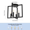 PAKOKULA 14.57 in. 4-Light Matte Black Geometric Semi-Flush Mount with Metal Shade - 3 of 4