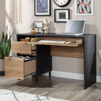 Raven Oak Timber Accented Home Office Desk with Storage