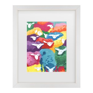 Trademark Fine Art - Ania Zwara  Colorful Sheep Cocktail Matted Framed Art - 1 of 4