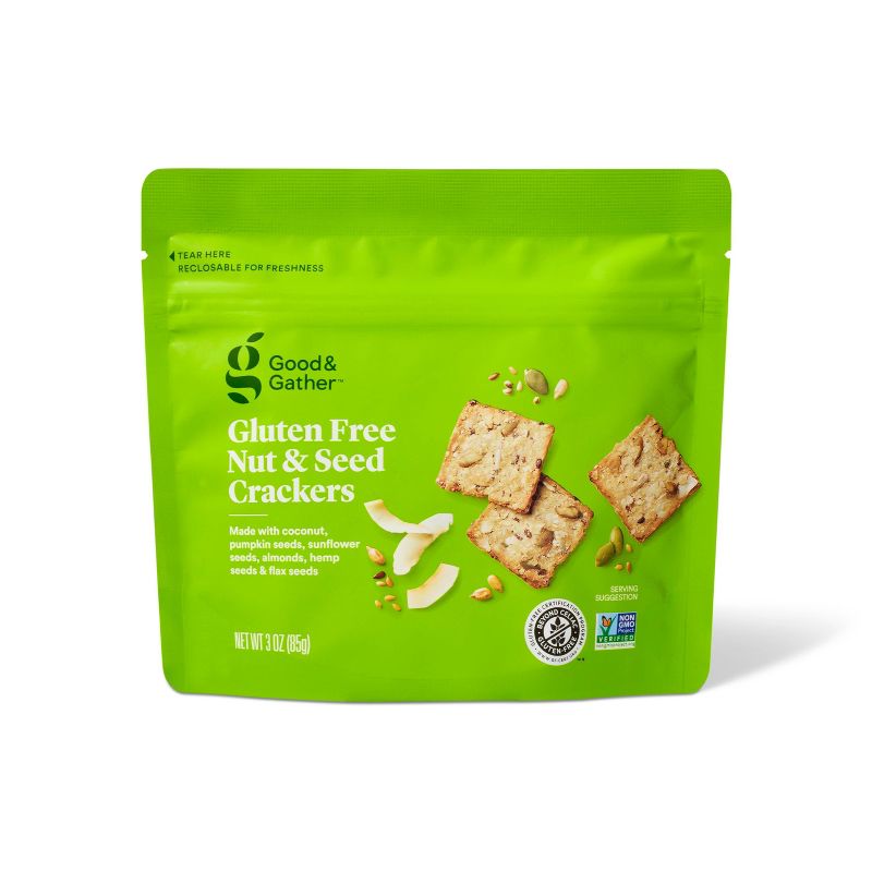 Gluten Free Nut &#38; Seed Crackers - 3oz - Good &#38; Gather&#8482;, 1 of 4