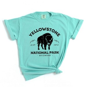 Simply Sage Market Women's Vintage Yellowstone National Park Short Sleeve Garment Dyed Tee - 1 of 2