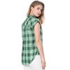 INSPIRE CHIC Women's Summer Plaid Short Sleeves Button Down Shirt - 4 of 4