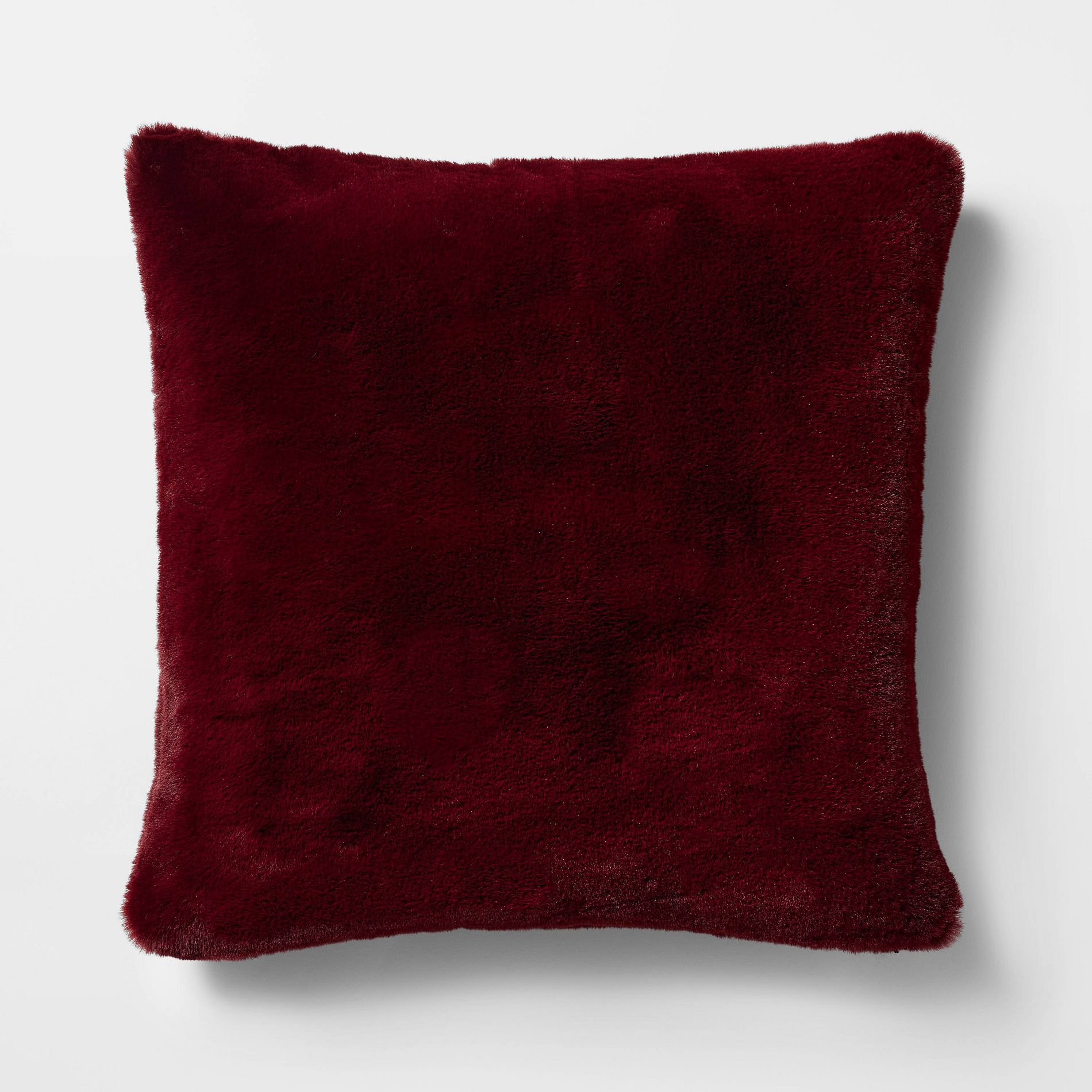 20"x20" Fur Pillow Burgundy - Threshold™ designed with Studio McGee