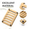 Aoibox Bamboo Soap Dish, 2 Pack Wood Bar Soap Holder for Shower, Self Draining Soap Saver for Bathroom, Kitchen (Natural Color) - 4 of 4