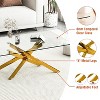 Dolonm 39.37" Rectangular Tempered Glass Coffee Table with Golden Metal Legs, Modern Living Room Center Table - 4 of 4