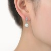 Guili Sterling Silver Drop Earrings with Freshwater Pearl and Cubic Zirconia in Rhodium or 14K Gold Plating for a Graceful, Chic, and Timeless Look - 2 of 4